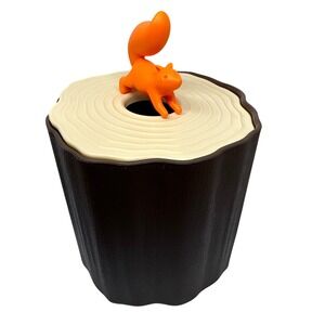 Qualy Squirrel Tissue Log Toilet Paper Box Cover Dispenser Orange‎ Dorm School